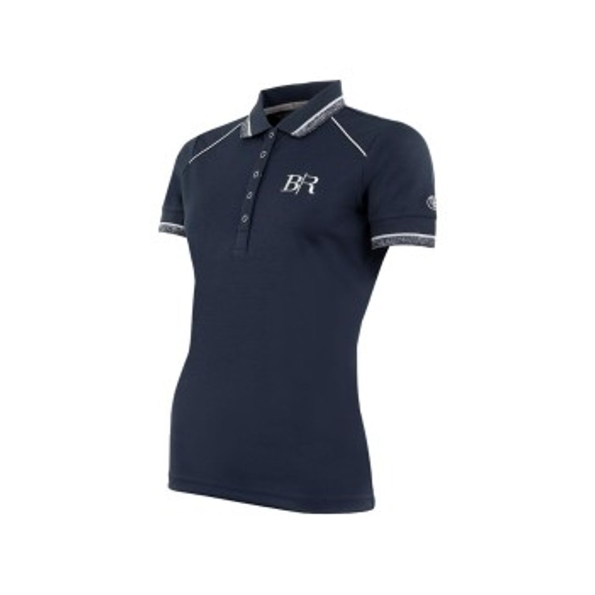 BR polo T-shirt med sølv detaljer S