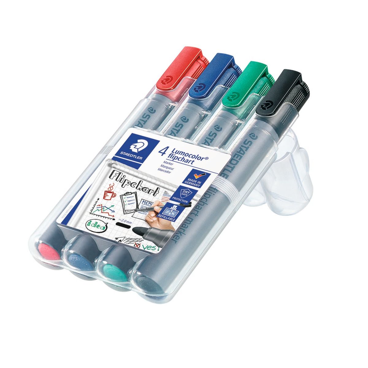 Staedtler marker lumocolor flip chart - Ass. farver - 4 stk