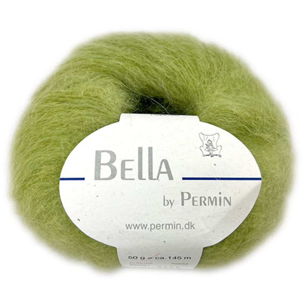 Bella Permin garn - Mohairgarn med uldgarn & polyamid - fv 883261 Lime