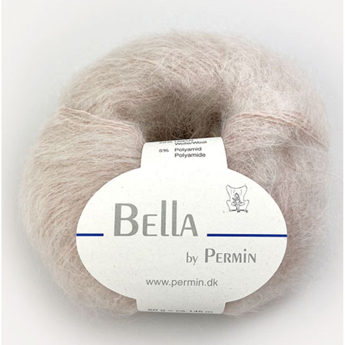 Bella Permin garn - Mohairgarn med uldgarn & polyamid - fv 883271 Beige