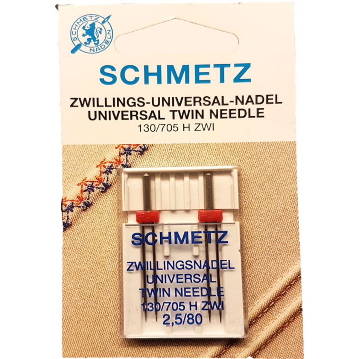 Schmetz universal tvilling symaskinnåle - 130/705 H zwi