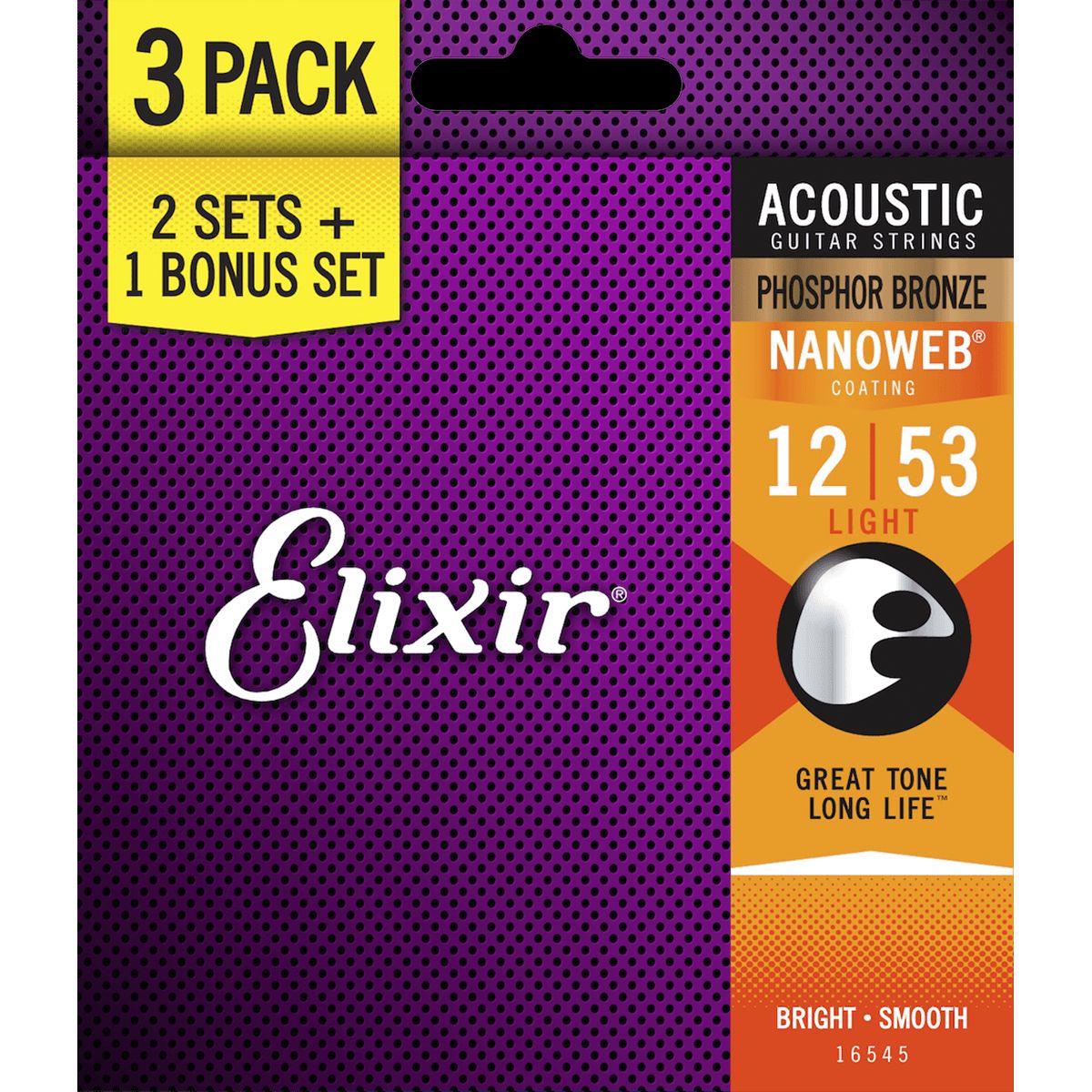 Elixir Nanoweb 16545 12-53 Light 3 pack