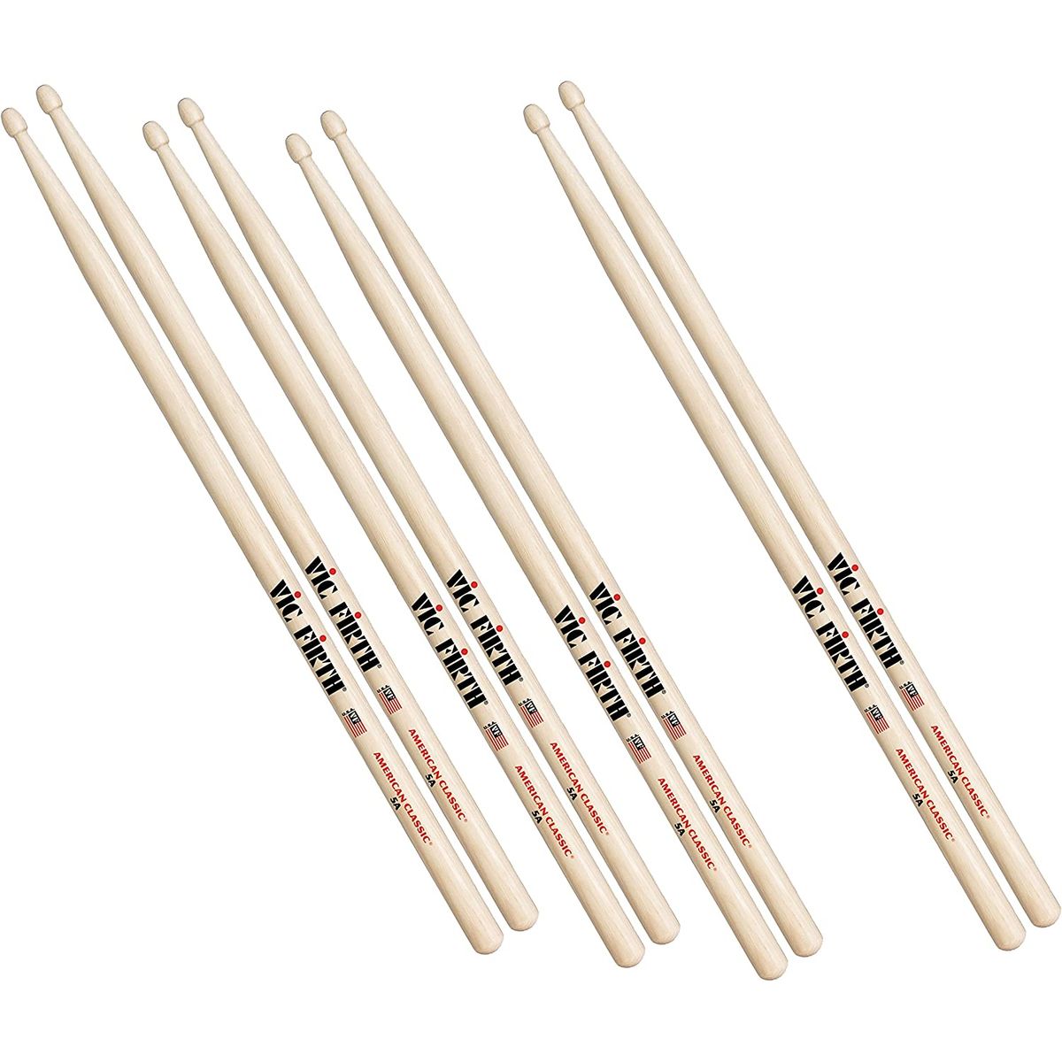 Vic Firth 5A American Classic® 5A Wood Tip 4 Pak