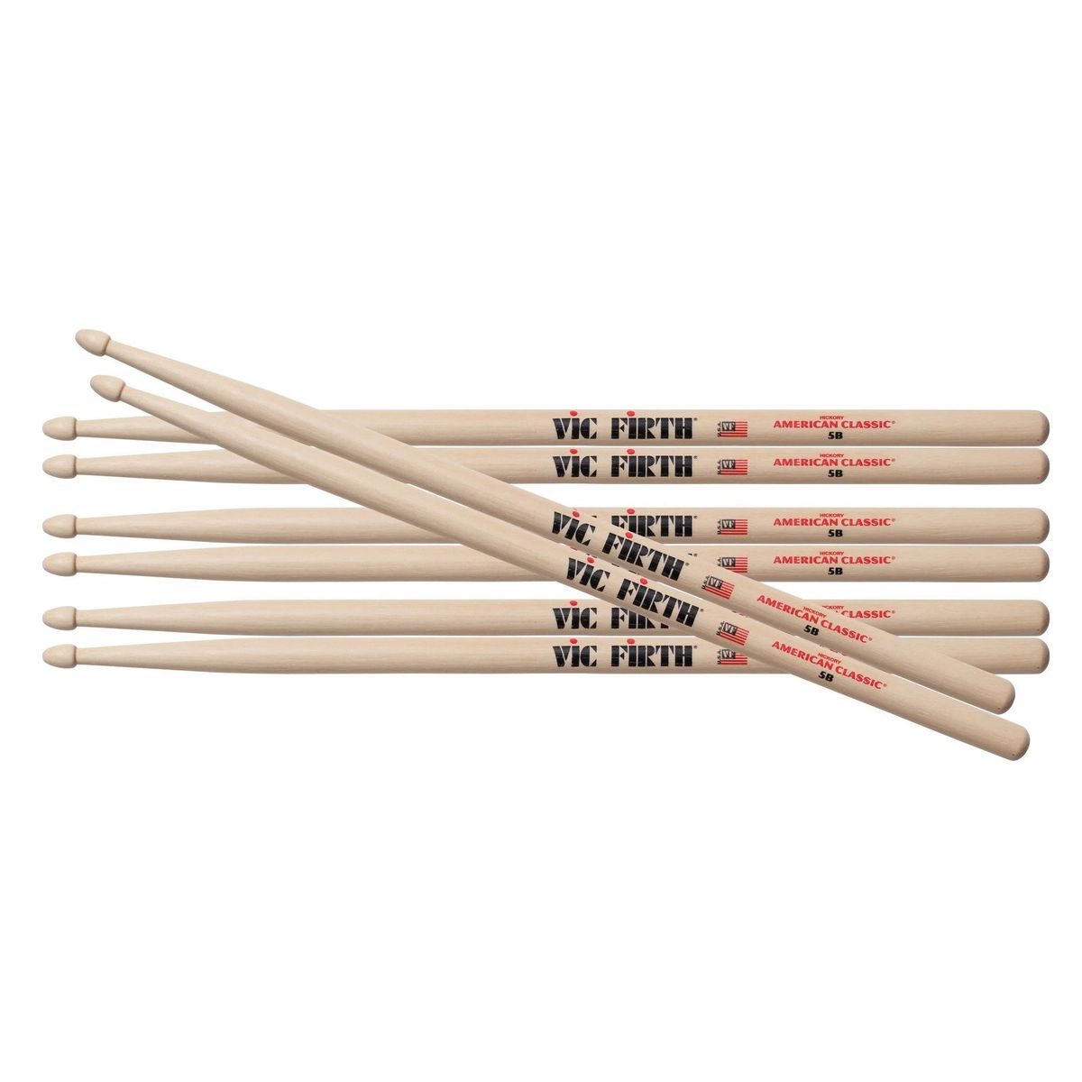 Vic Firth 5B American Classic® 5B Wood Tip 4 Pak