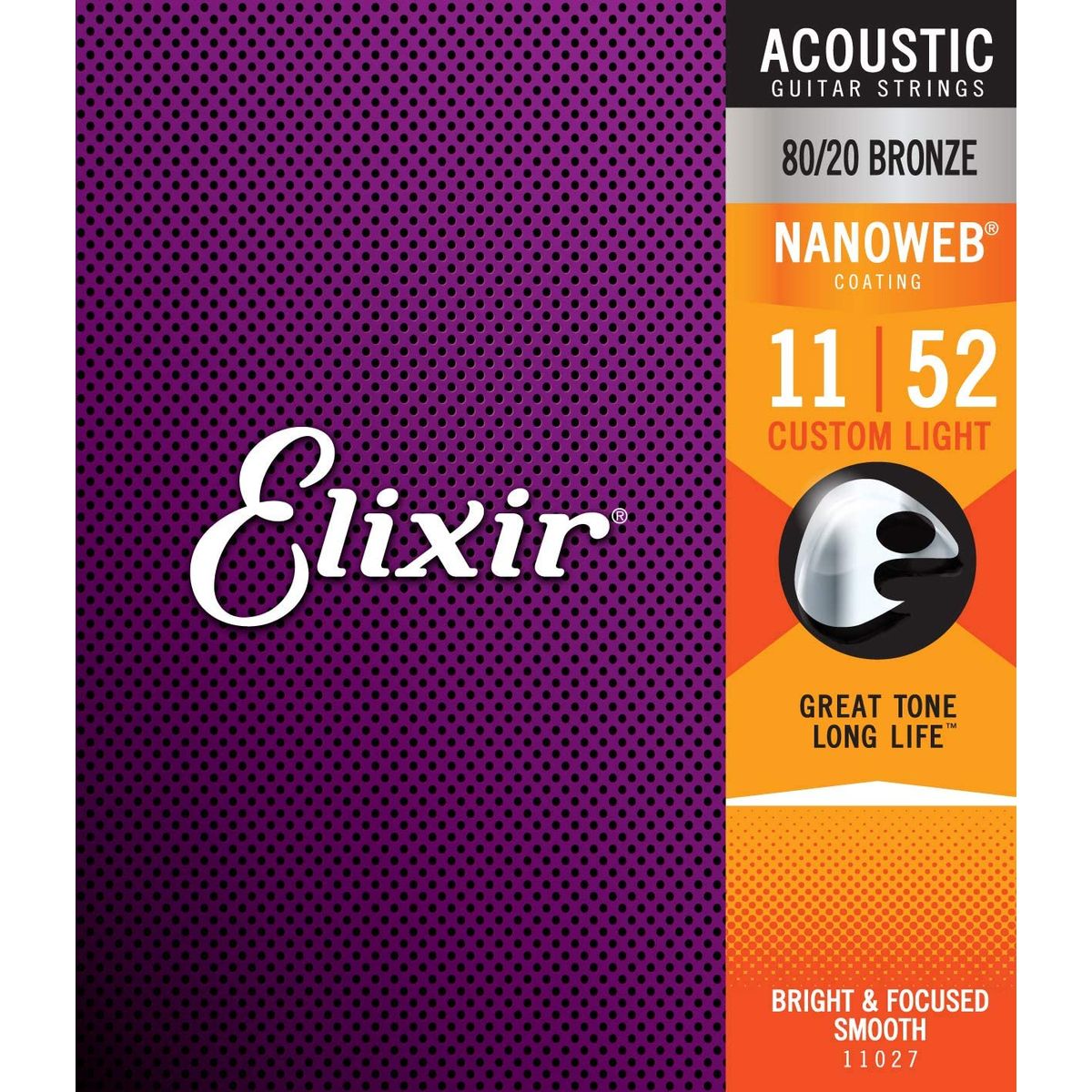 Elixir Nanoweb 80/20 Bronze 11-52 Custom Light (11027 )