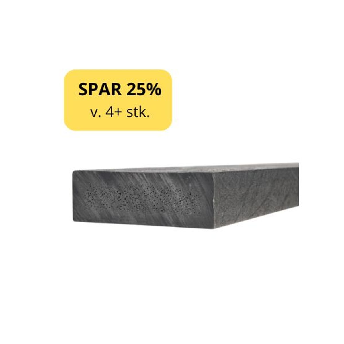 Plastplanke 4x12x360 cm Ural Black 1 stk.