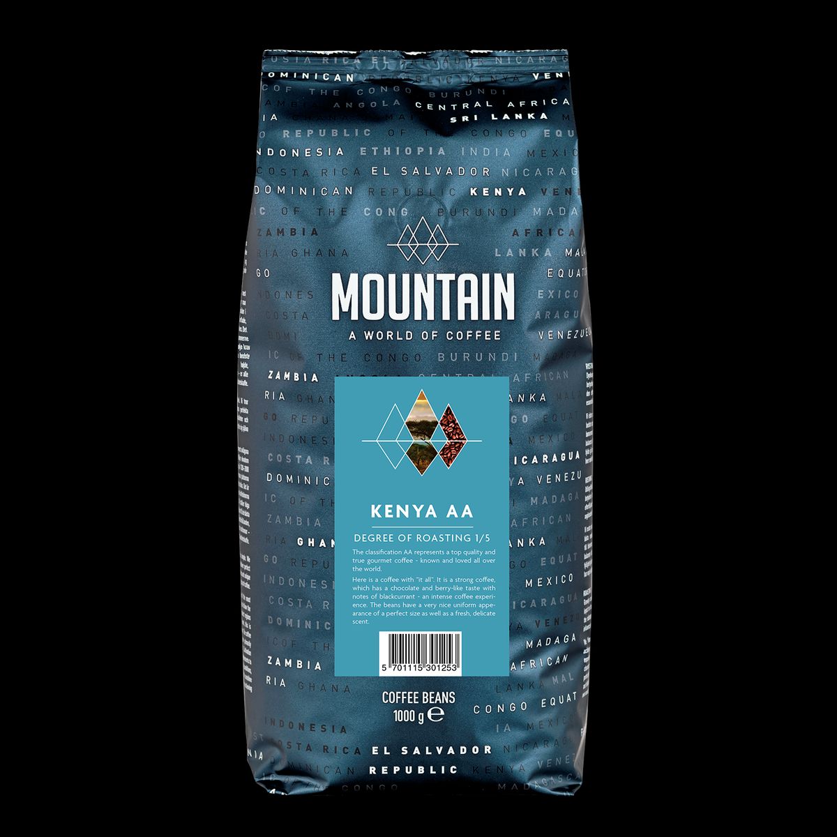 Mountain Kenya AA Hele bønner 1 kg