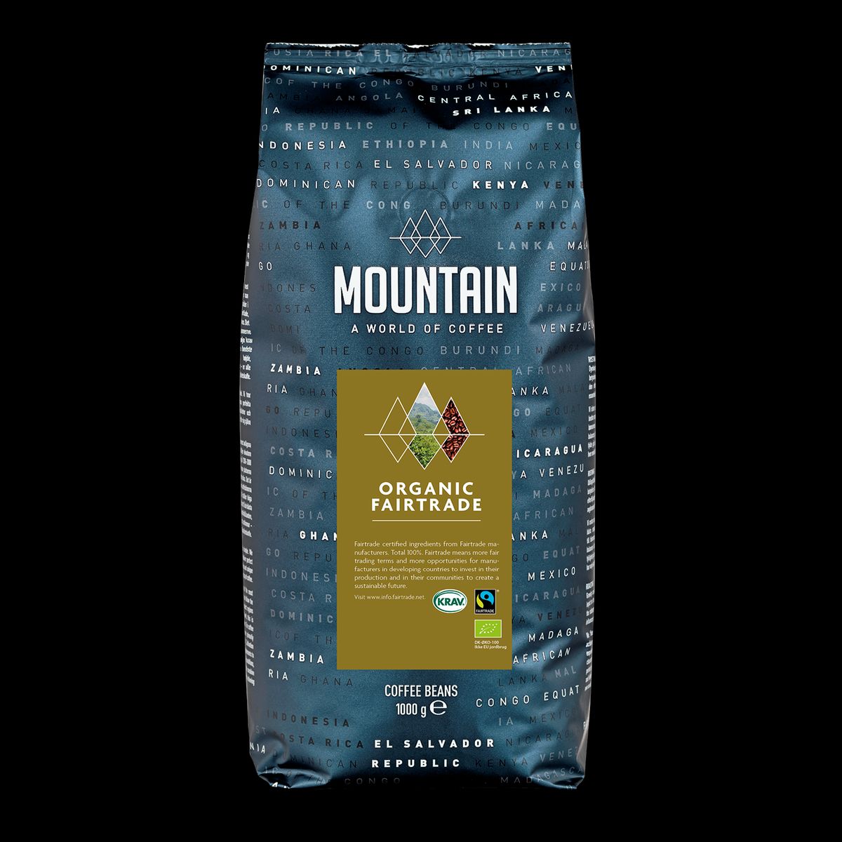 Mountain Øko Fairtrade Hele bønner 1 kg KRAV