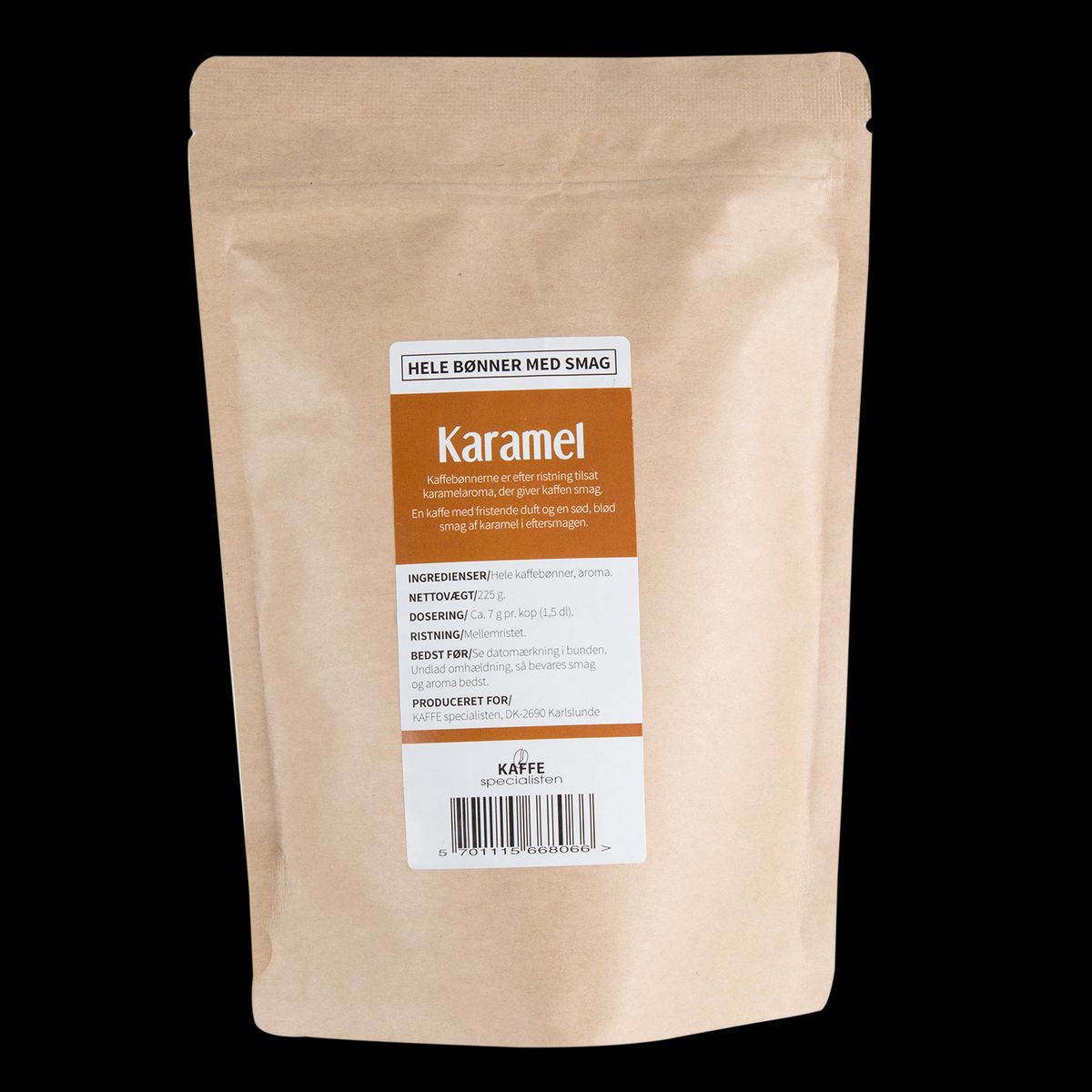 Kaffe Karamel Hele bønner 225g