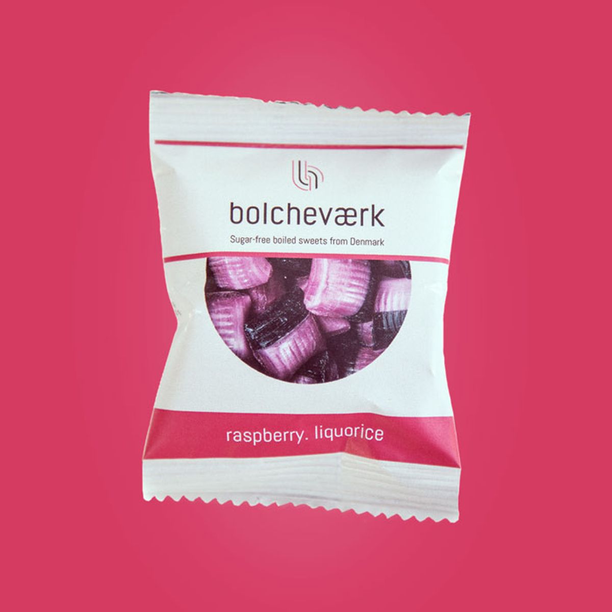 Flowpack Bolcheværk, Sukkerfri - Hindbær, lakrids, 12 g