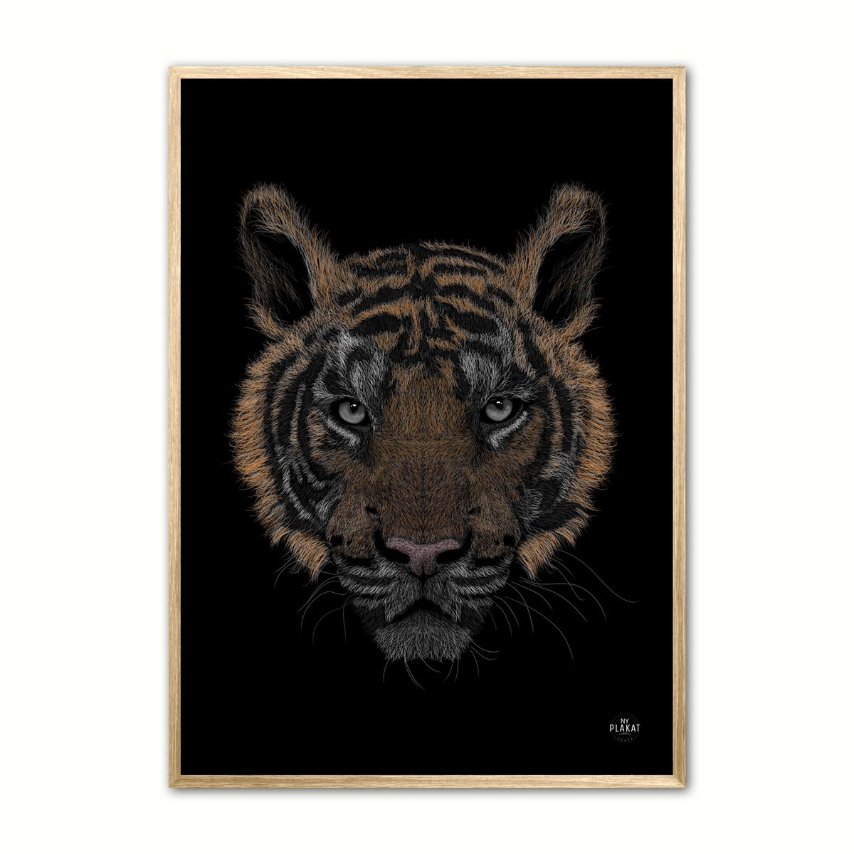 Bengalsk Tiger i farver plakat 30 x 40 cm