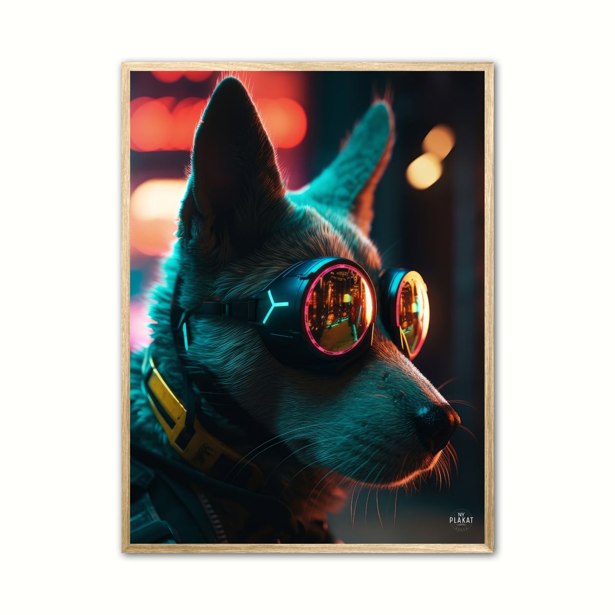 Hund 3 - Cyberpunk plakat 30 x 40 cm