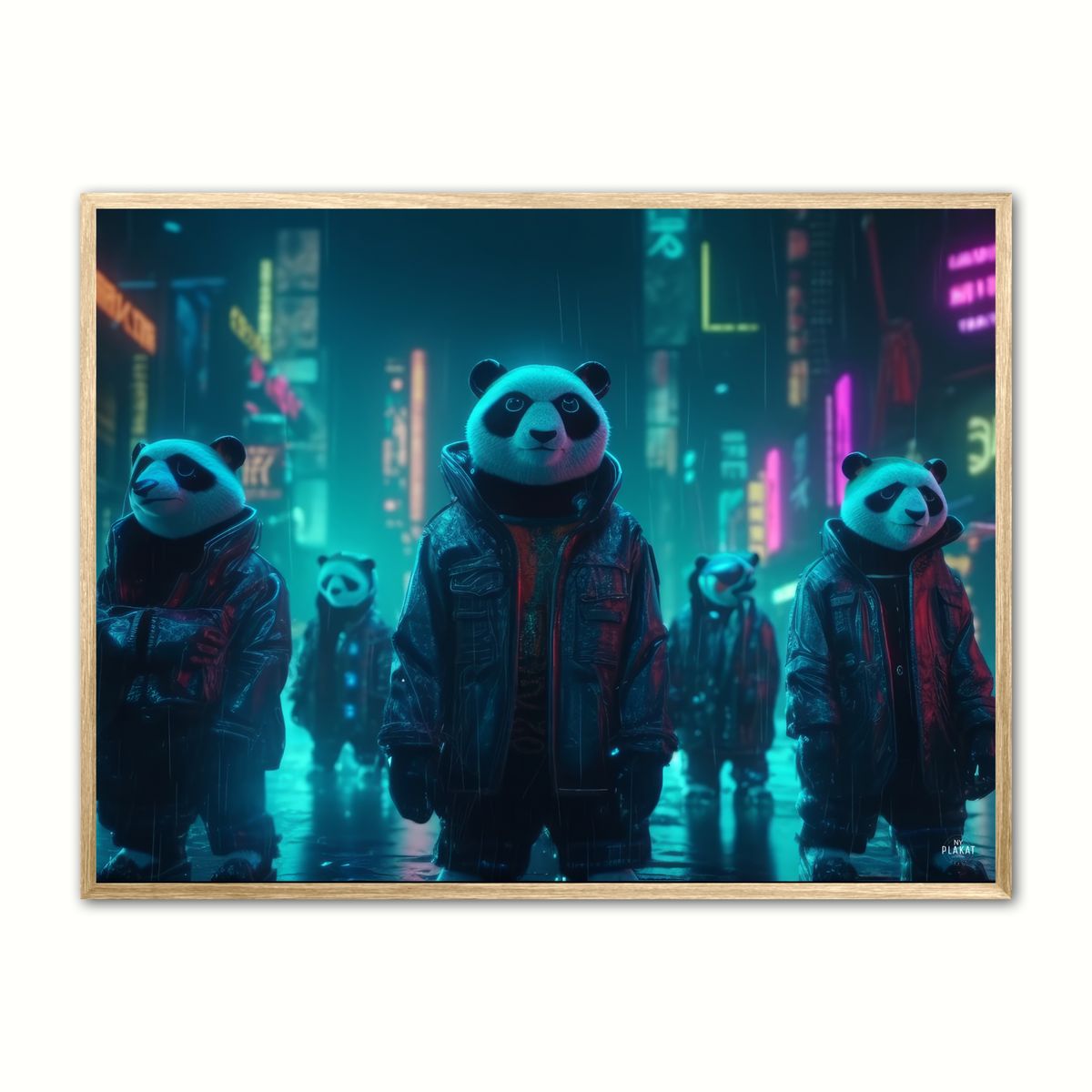 Team 5 Pandaer - Cyberpunk plakat 21 x 29,7 cm (A4)