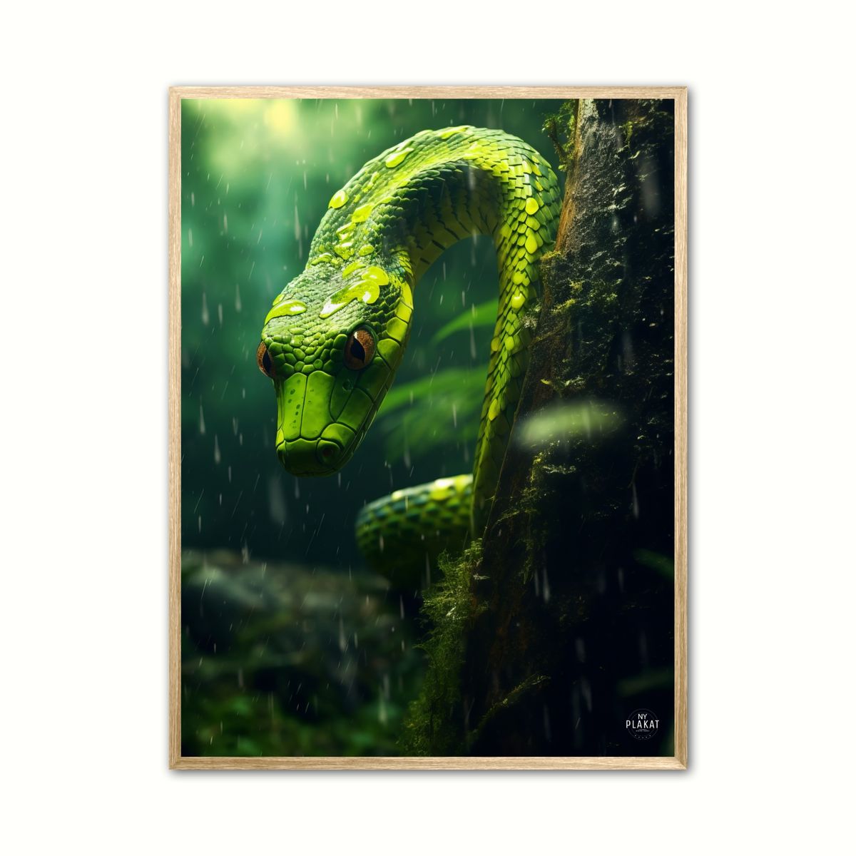 Plakat med Emerald Rain In The Jungle - Dyr 50 x 70 cm (B2)