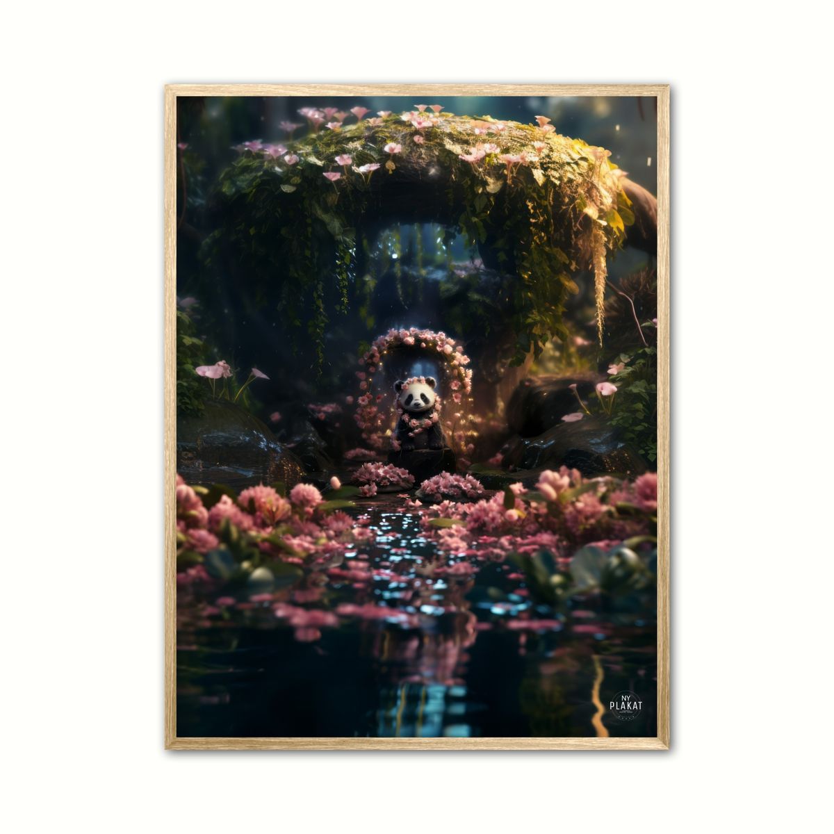 Plakat med Floral Pandamonium Zoom 6 - Dyr 21 x 29,7 cm (A4)