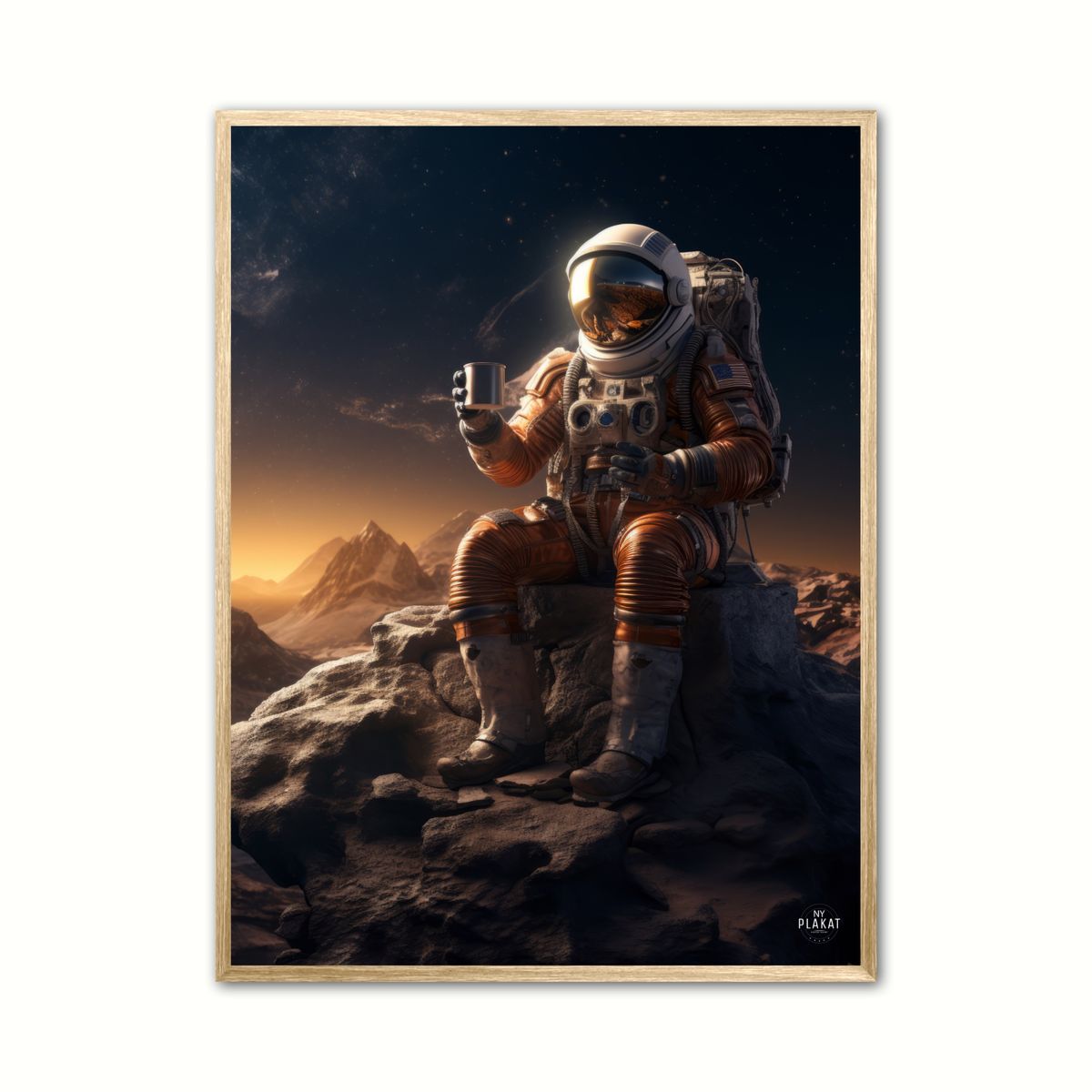 Astronaut med kaffe plakat Nr. 1 50 x 70 cm (B2)