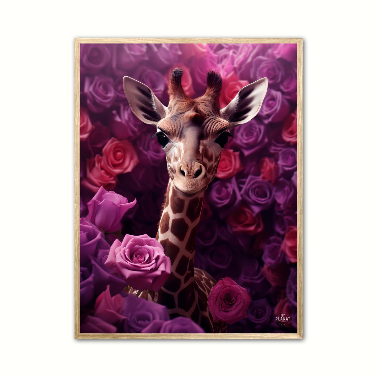 Plakat med Giraffens Lilla Rosesymfoni - Giraf Plakat 24 21 x 29,7 cm (A4)