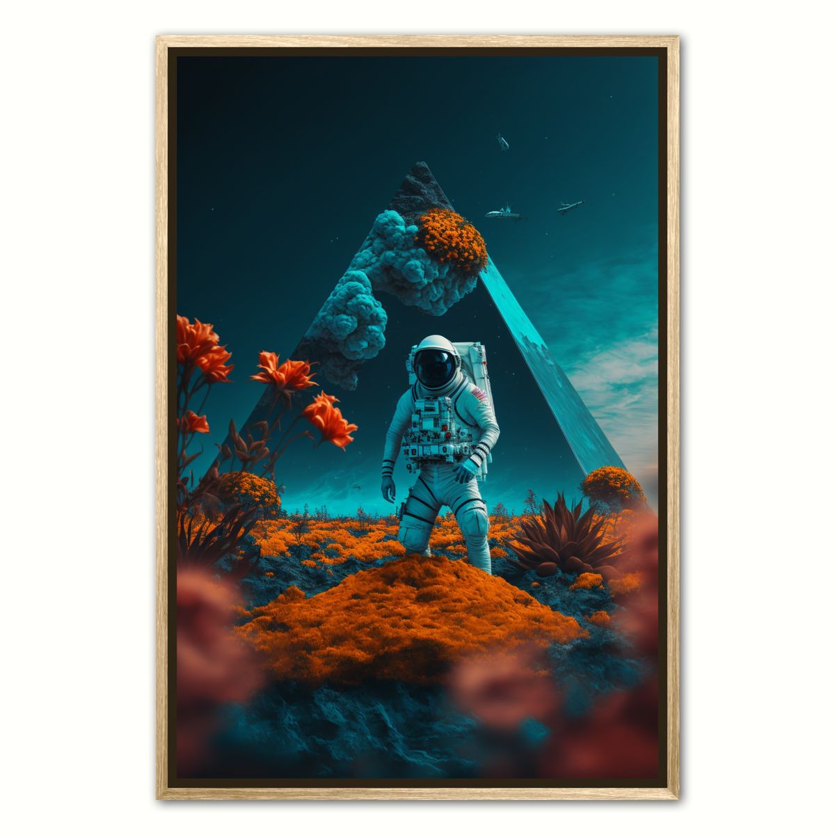 Abstrakt Pyramide - Interstellar Orange plakat 70 x 100 cm (B1)