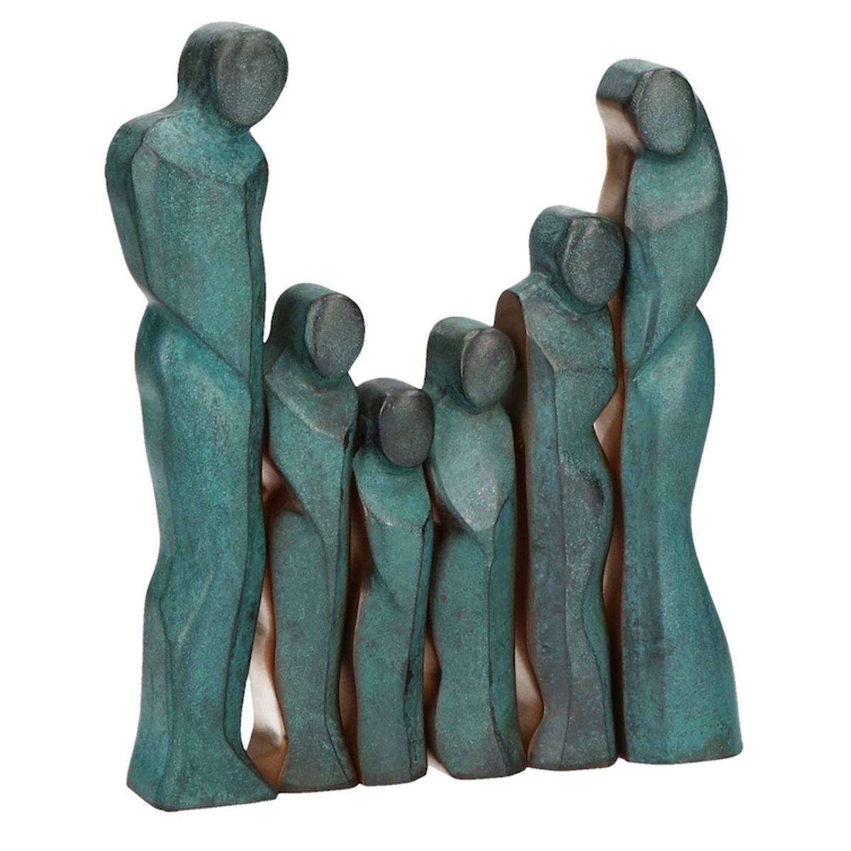 Hele familien - skulptur i ægte bronze