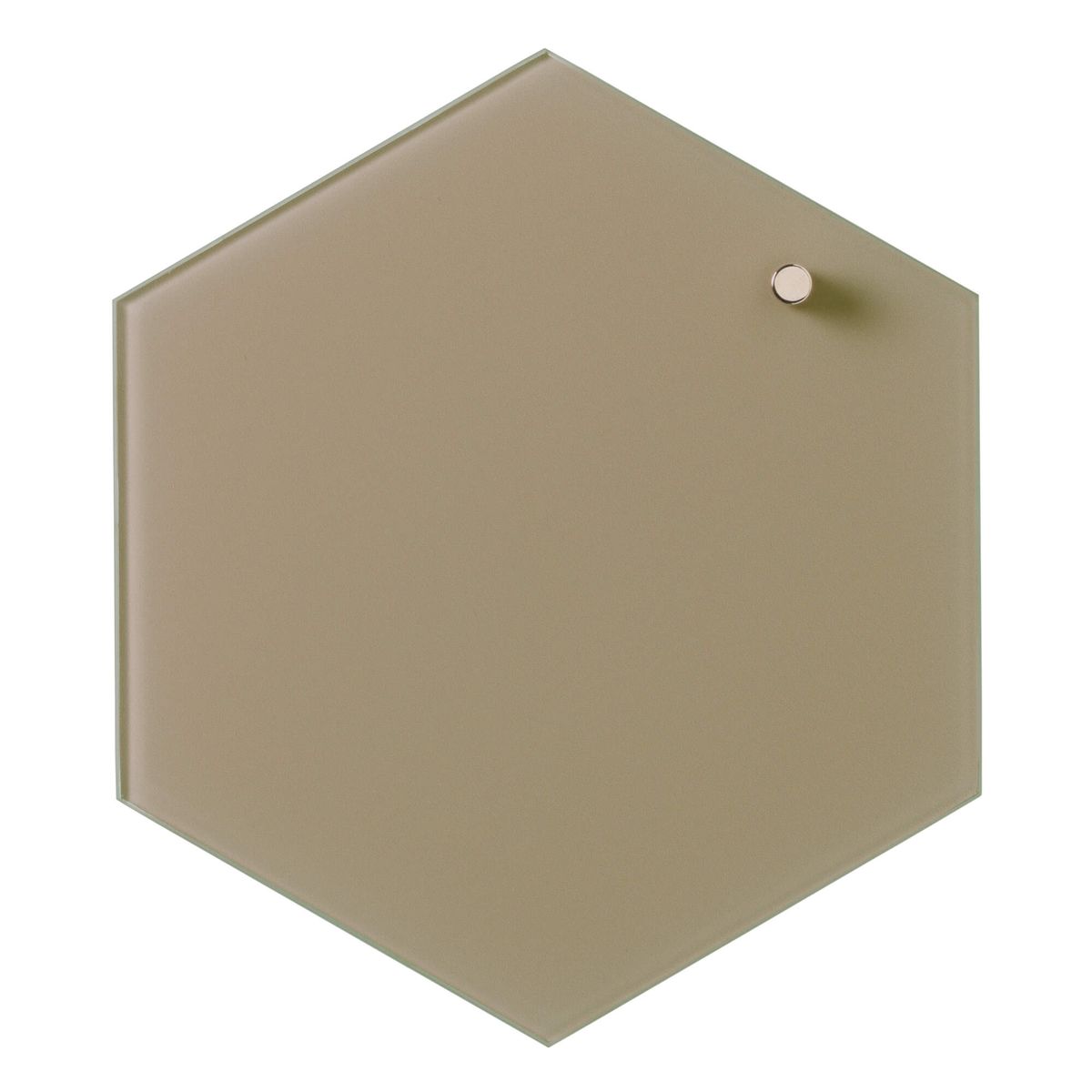 Hexagonal 21 cm. Beige Magnetisk glastavle