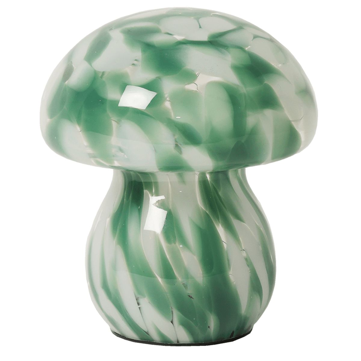 Mushroom lampe i glas, grøn/hvid