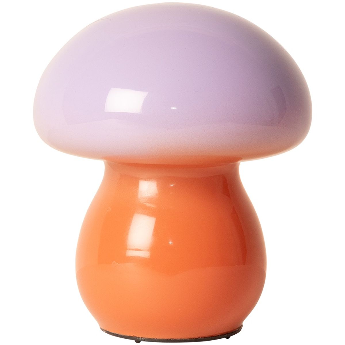 Mushroom lampe i glas, lilla/orange