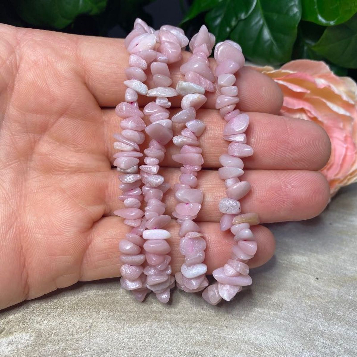 Pink opal split armbånd