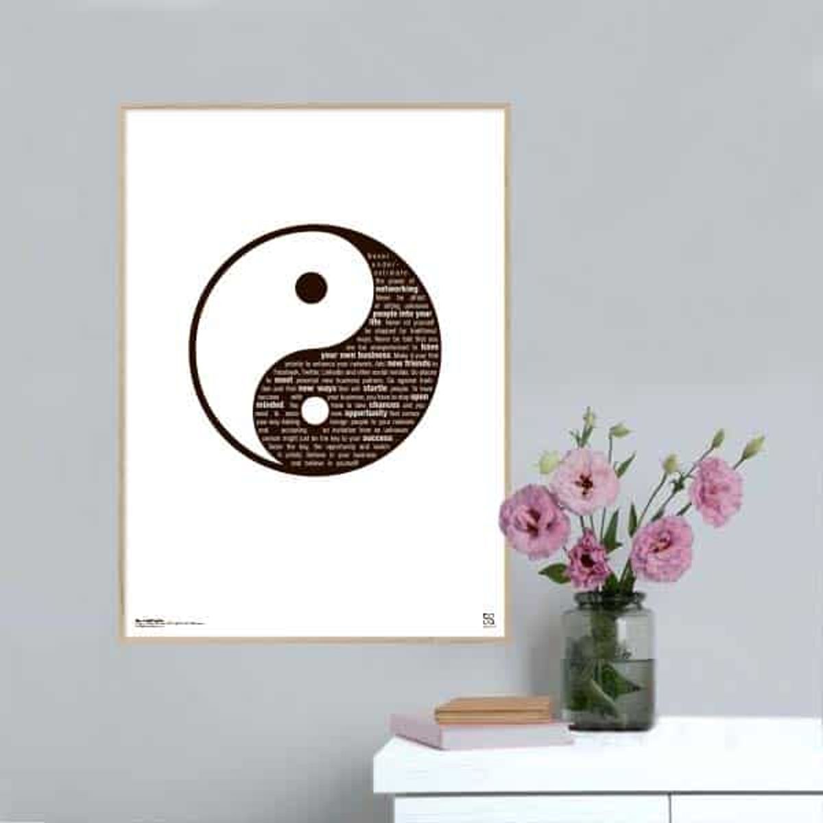 Open minded Yin & Yang plakat - 40 x 50 cm / Large / lodret