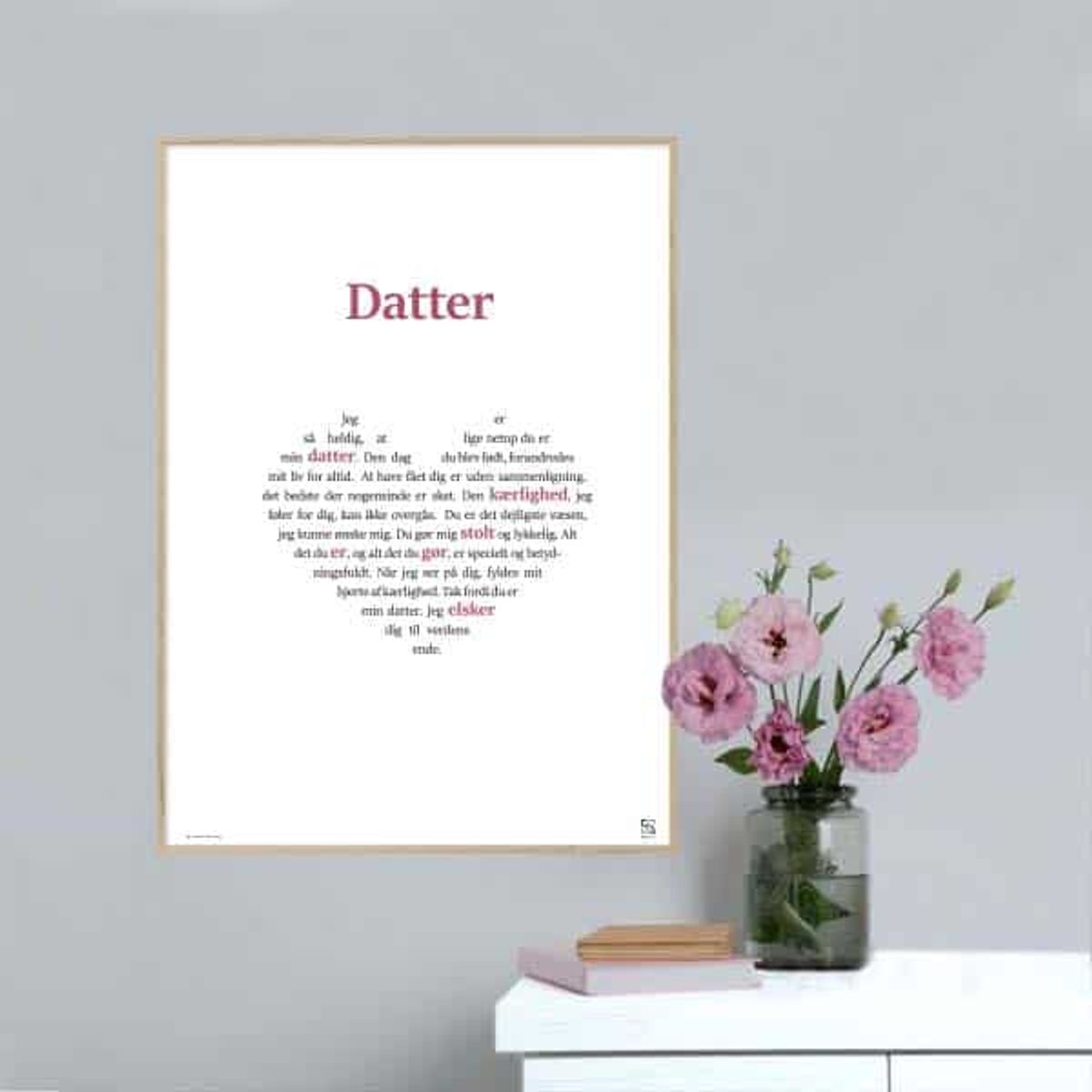 Plakat som hylder din datter - 40 x 50 cm / Large / lodret