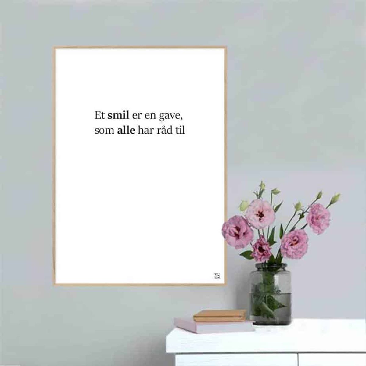 Et smil er en gave - plakat - 15 x 21 cm / XS / lodret