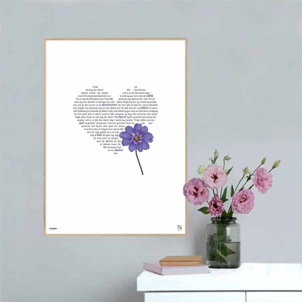 Den blå anemone - Songshape plakat - 15 x 21 cm / XS / lodret