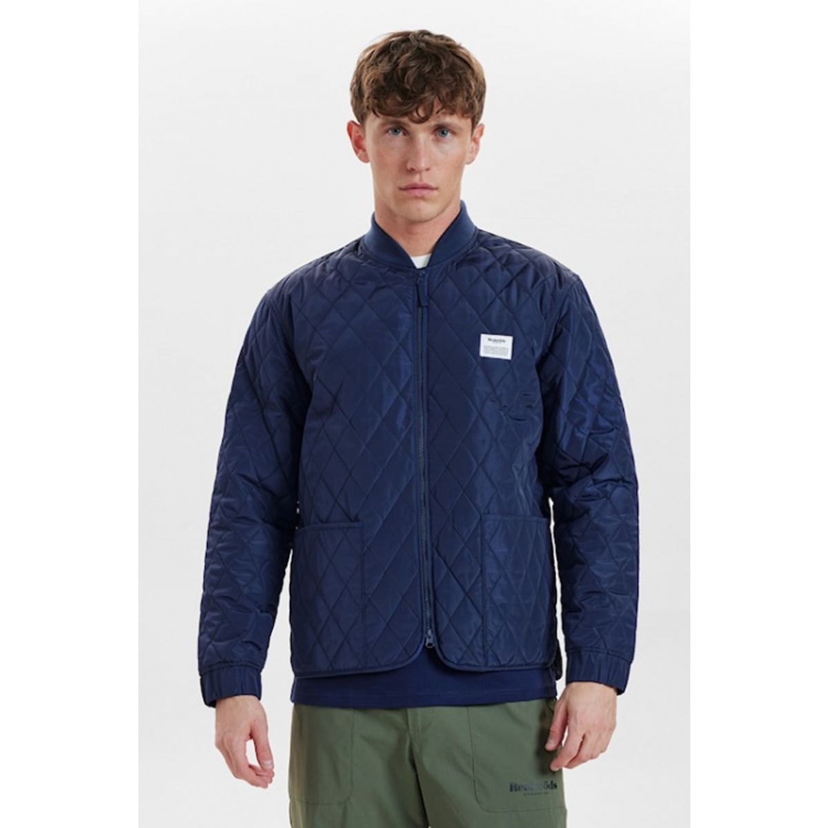 Resteröds quilted zip jakke i navy til herre