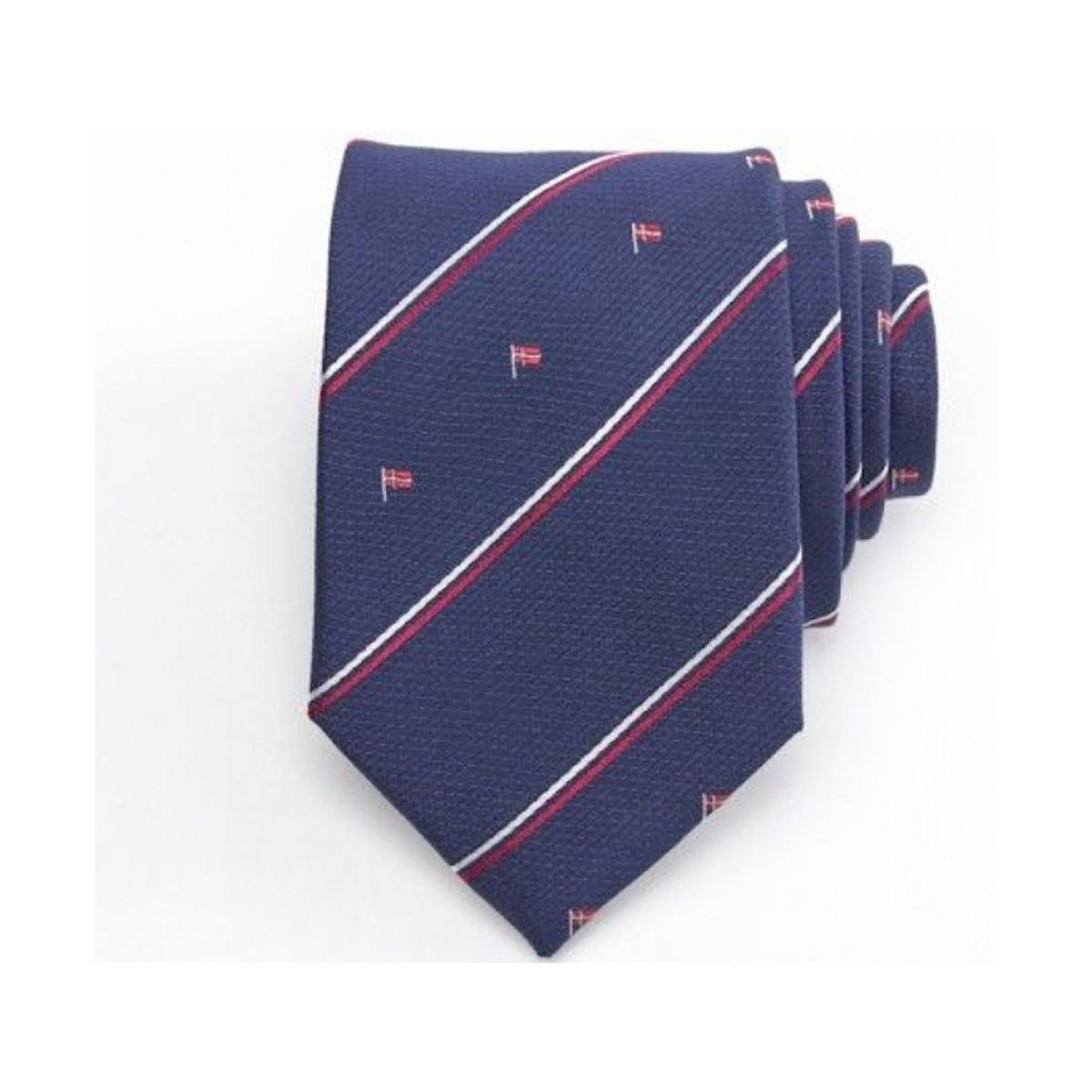 Connexion Tie slips 7cm i navy m. flag til herre