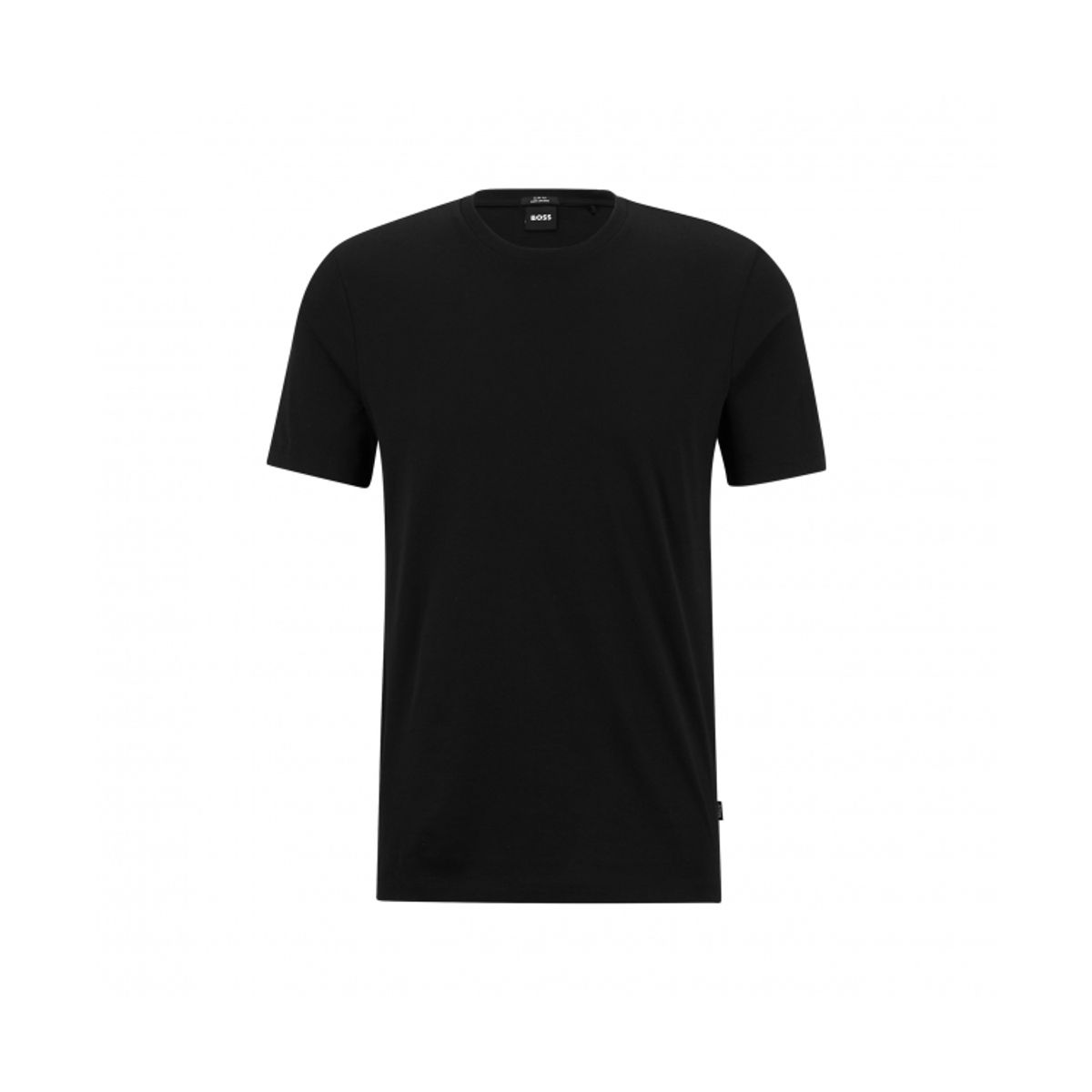 BOSS kortærmet merceriseret t-shirt i sort til herre| Slim fit|