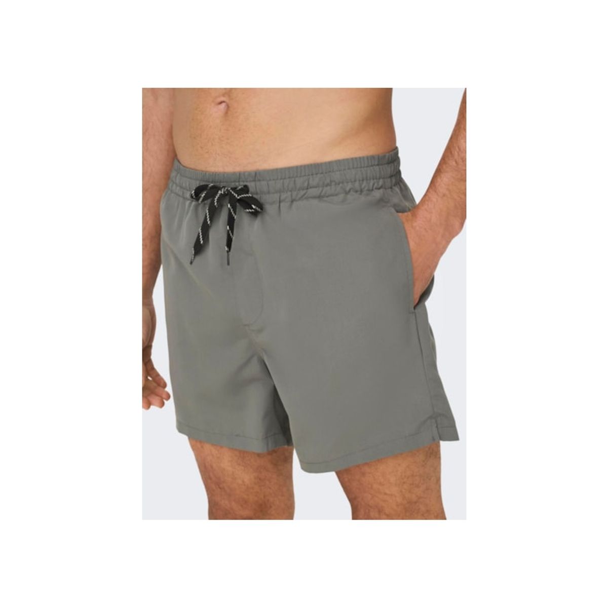 ONLY & SONS Badeshorts i Castor Gray til herre