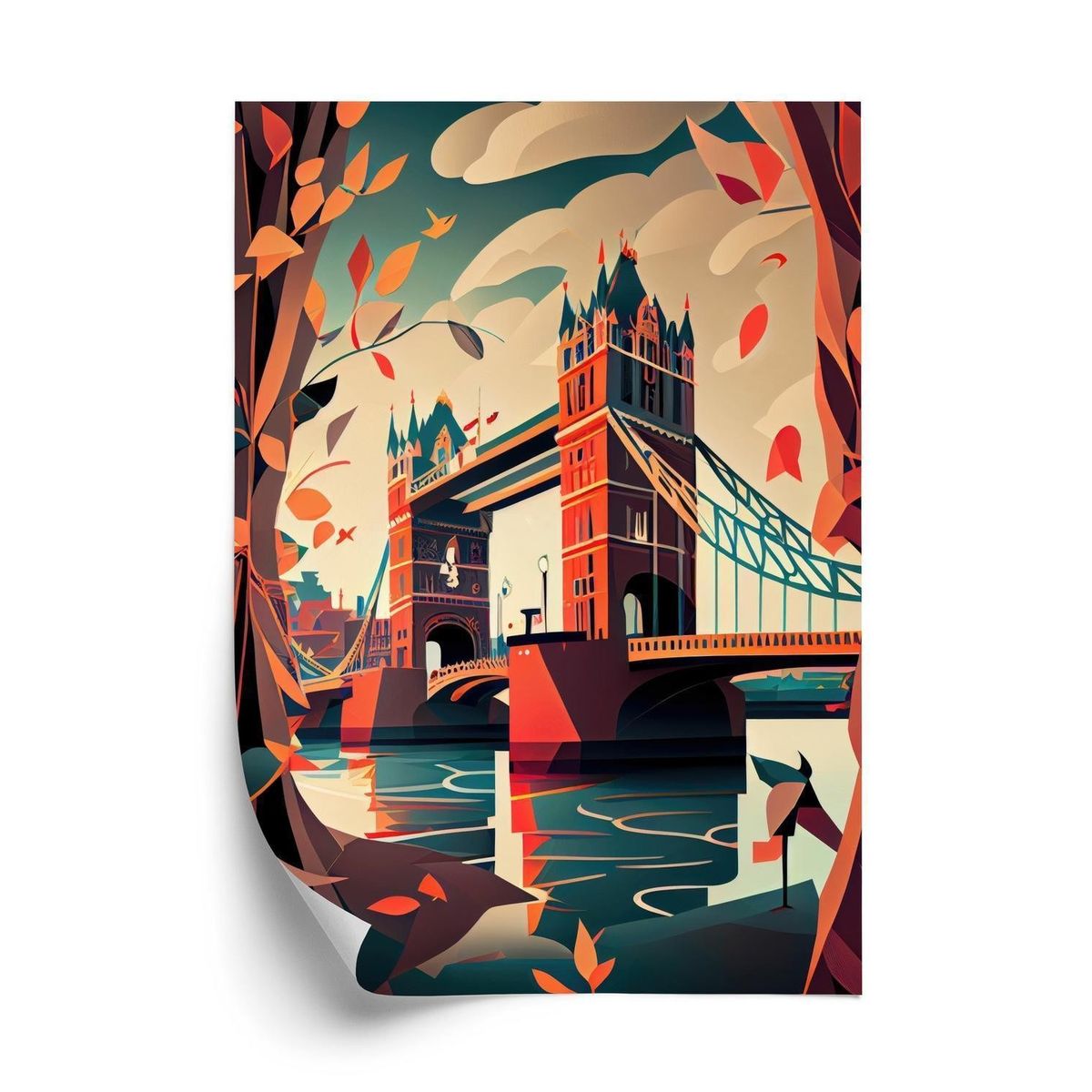 Plakat - Tower bridge abstrakt illustration