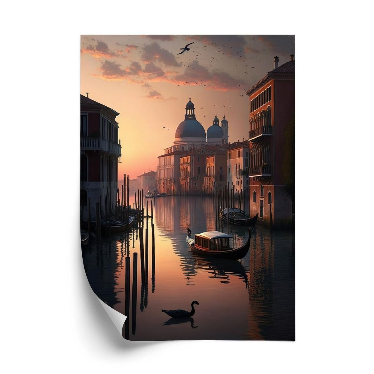 Plakat - Solnedgang i venedig