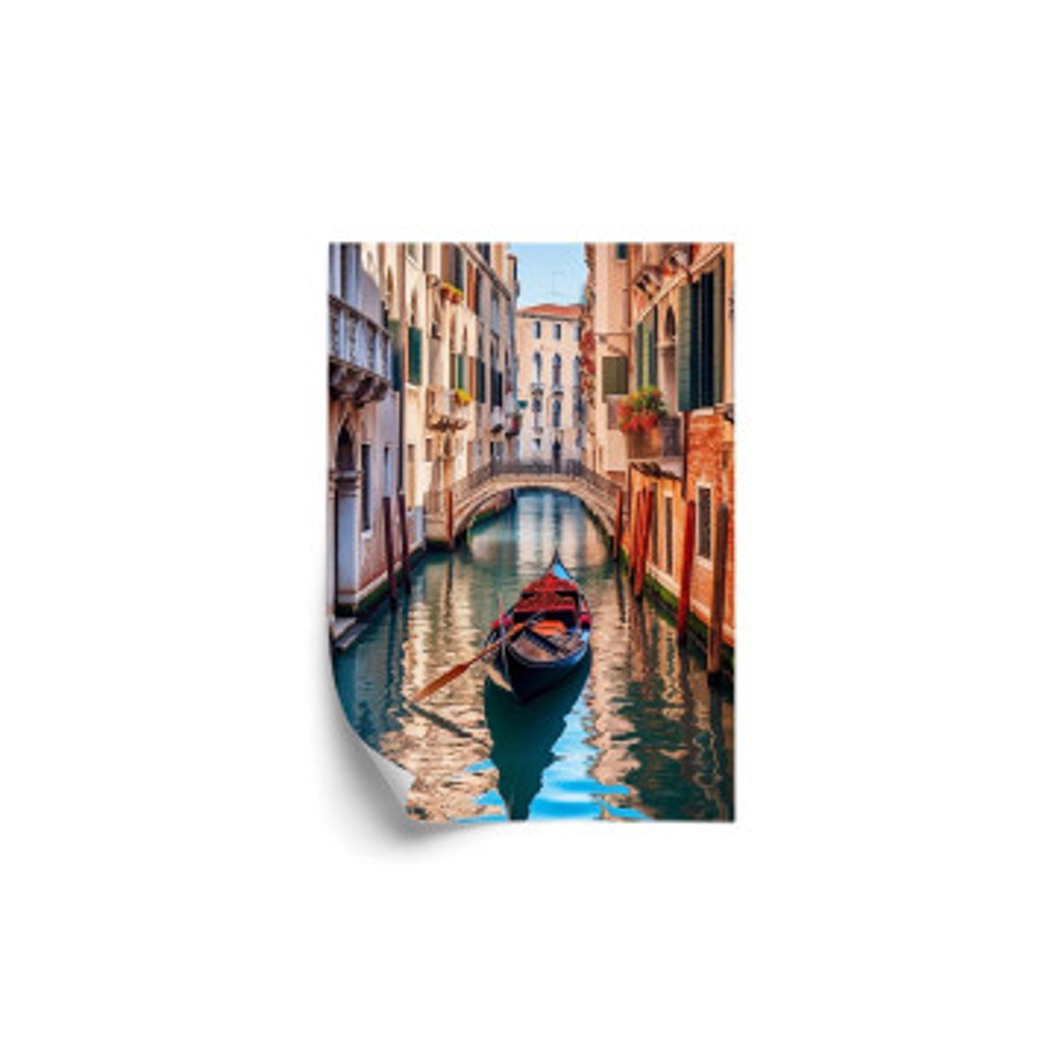 Plakat - Gondol på en kanal i venedig