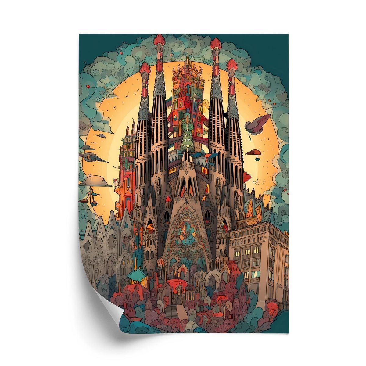 Plakat - Abstrakt koncept af sagrada familia kirken