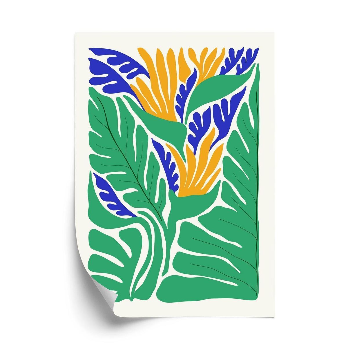 Plakat - Abstrakte planter i matisse stil