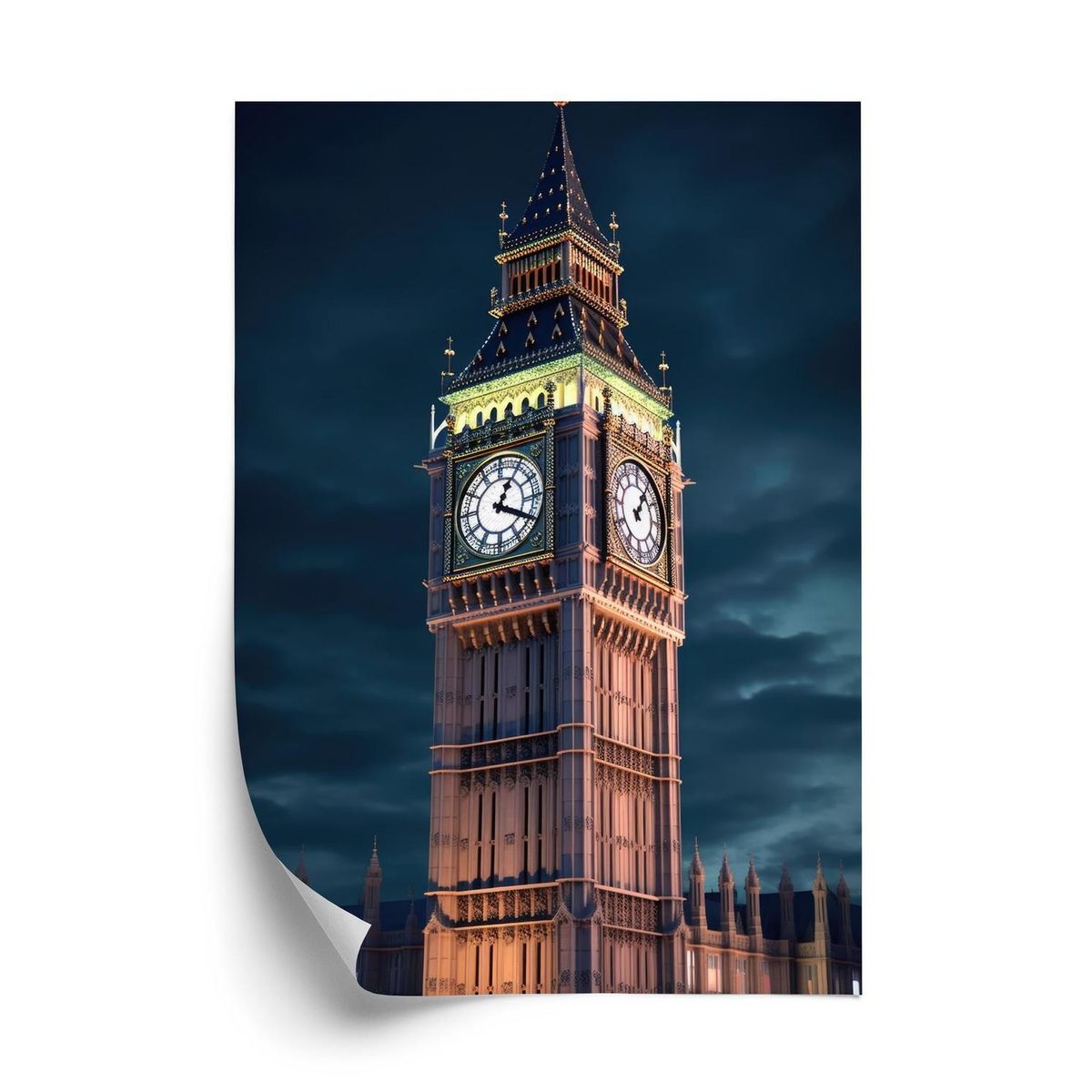 Plakat - Londons big ben om natten