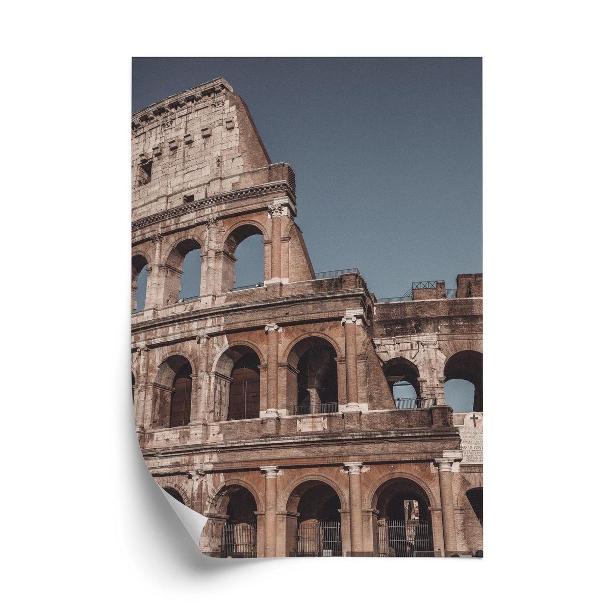 Plakat - Arkitektur af colosseum mod den blå himmel