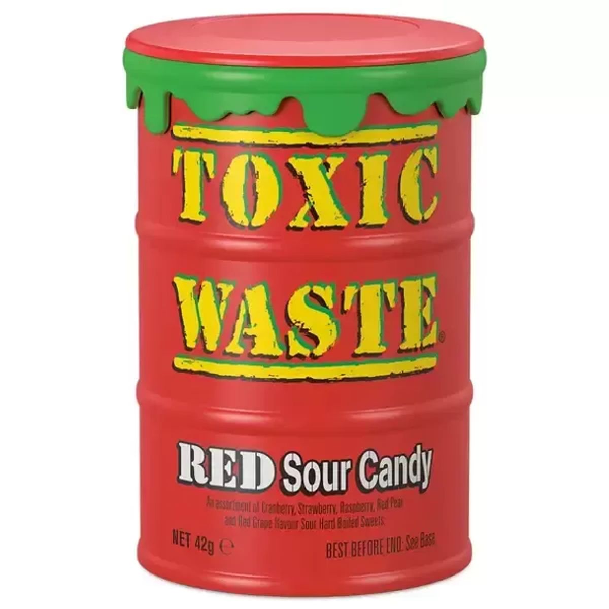 Toxic Waste Red Sour Candy Drum