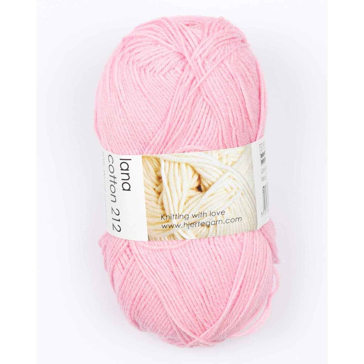 Lana Cotton 212 fra Hjertegarn i mange farver - 4951 lyserød - 50% Bomuld, 50% Merinould