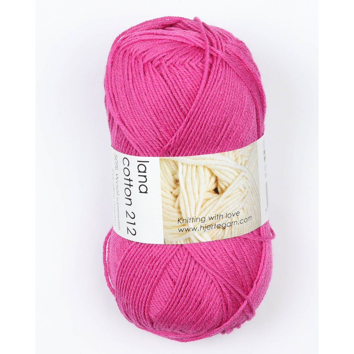 Lana Cotton 212 fra Hjertegarn i mange farver - 9130 pink - 50% Bomuld, 50% Merinould