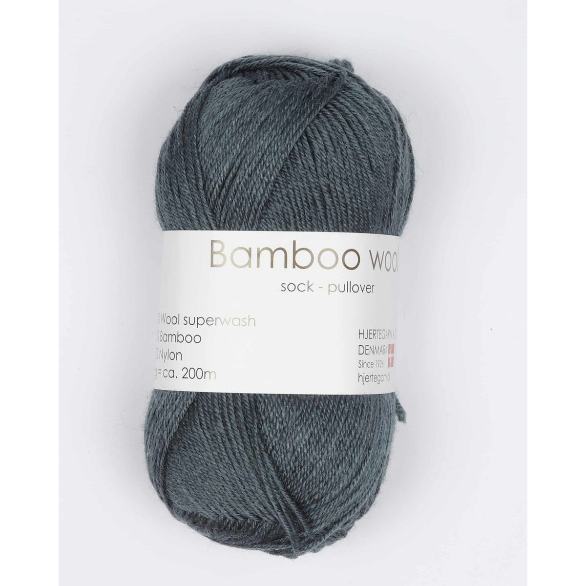 Bamboo Wool fra Hjertegarn i mange farver - 4220 mørk petrol - 15% Nylon, 30% Bambus, 55% Uld