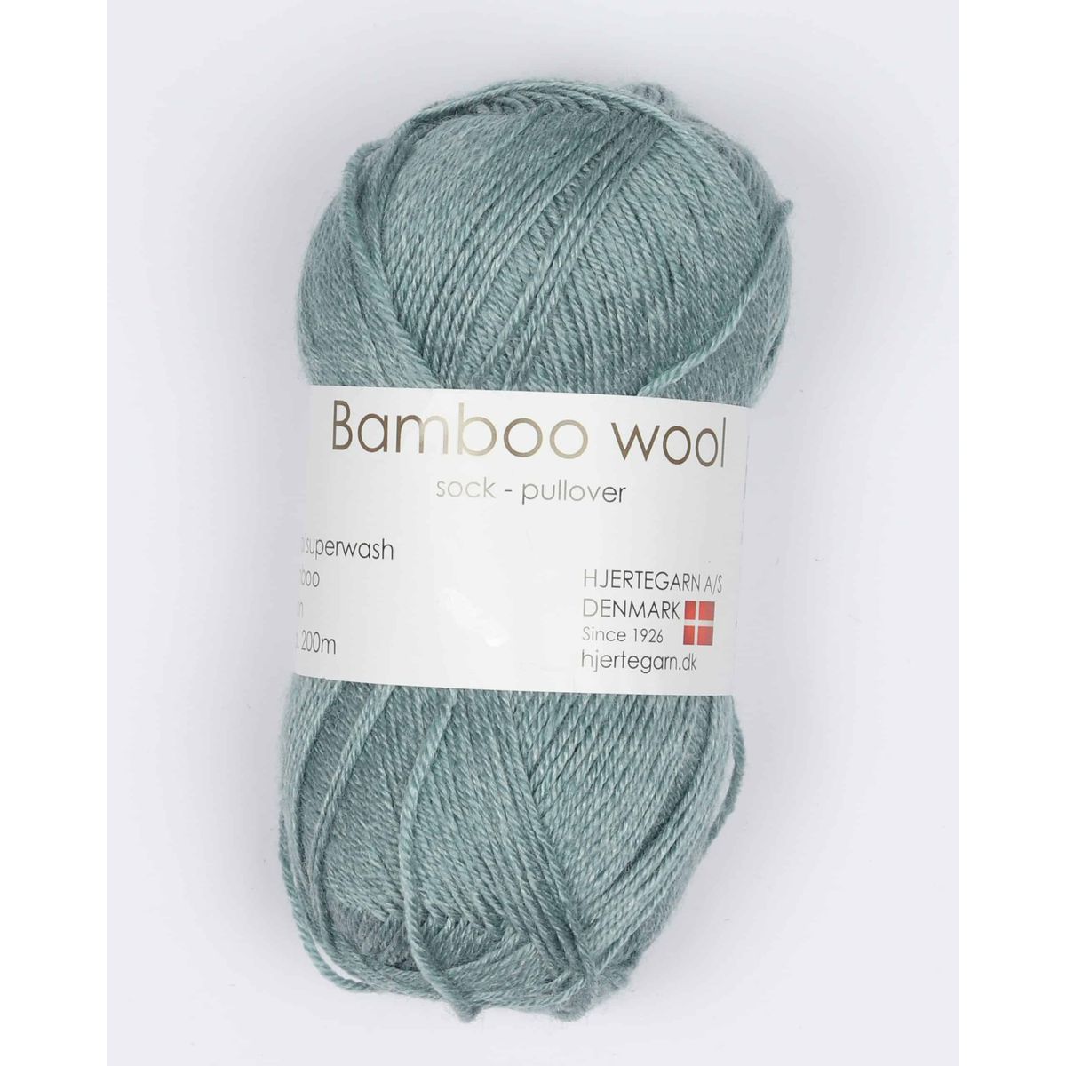 Bamboo Wool fra Hjertegarn i mange farver - 4408 lys petrol - 15% Nylon, 30% Bambus, 55% Uld