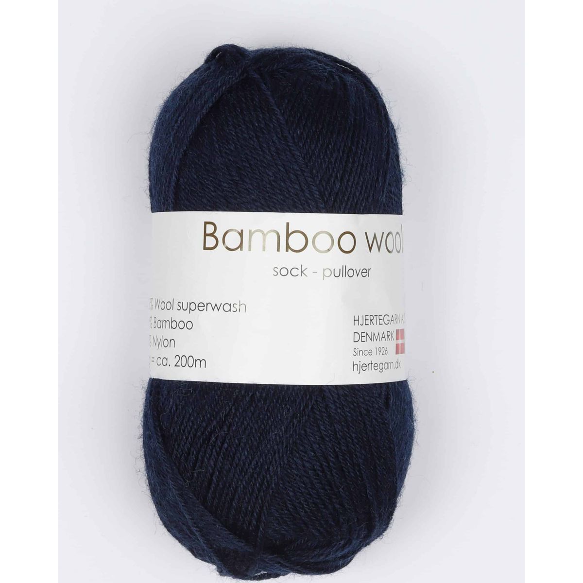 Bamboo Wool fra Hjertegarn i mange farver - 1660 mørkeblå - 15% Nylon, 30% Bambus, 55% Uld