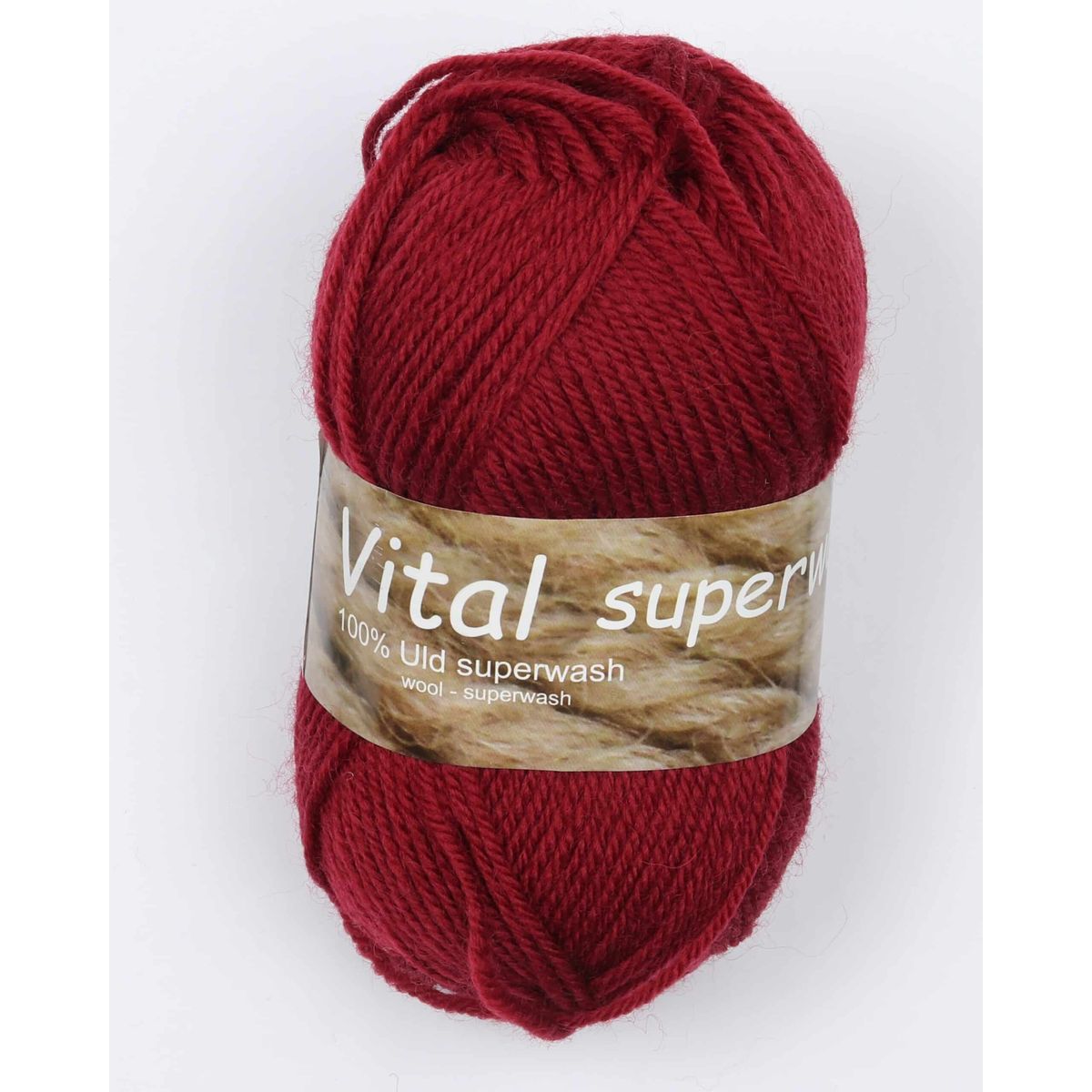 Vital fra Hjertegarn i mange farver - Superwash - 4677 vinrød - 100% Uld