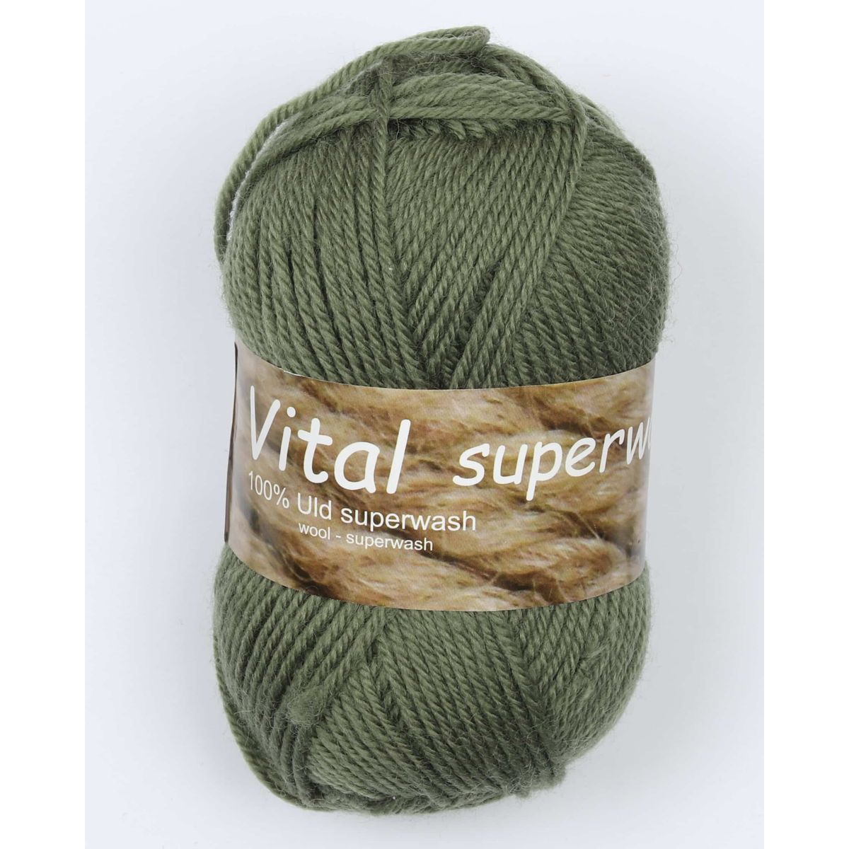 Vital fra Hjertegarn i mange farver - Superwash - 1380 støvet grøn - 100% Uld